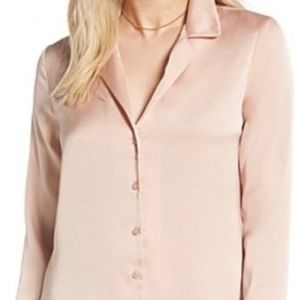 NWOT WAYF Foster Satin Pajama Top Size Small